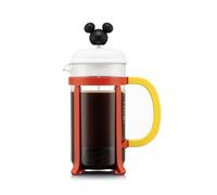 Bodum JAVA Disney Mickey Mouse French Press Coffee Maker, 1L / 8 Cup Cafetière with Borosilicate Glass and Reusable Stainless-Steel Filter, Red and Yellow, 1908-829SA-DSN