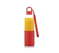 Bodum MELIOR 12053-04B Glass Drinking Bottle, Coloured Silicone Sleeve, Screw Cap, 0.5 L