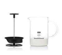 Bodum 1446-01 Latteo Milk Frother, Borosilicate Glass - 0.25 L, Black/ Transparent