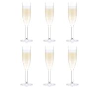 Bodum OKTETT 6 Durable Plastic Champagne Flutes, 0.12 litres
