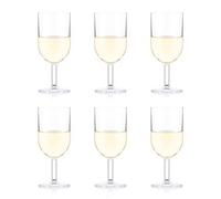 Bodum Oktett Durable Plastic White Wine Glasses, 0.23 Litres, Black
