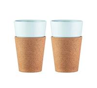 Bodum Pack of 2 Porcelain Cork Headband, White, Ceramic, Liège, Blanc, 0,3 L