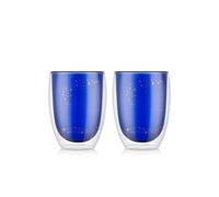 Bodum PAVINA 2 pcs Glass, Double wall, Medium, 0.35 l, 12 oz, Disney Stardust, Royal Blue