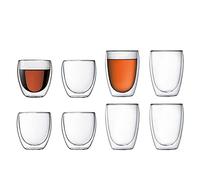 Bodum PAVINA Glasses Set of 8 - 4 x 0.25L & 4 x 0.35L - Double Walled Thermo Glasses