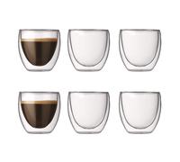 Bodum PAVINA Double Walled Thermo Glasses 0.08 L, 2.5 oz, 6 Count (Pack of 1)