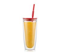 BODUM PAVINA TO GO 2 pcs double wall tumbler, 0.6l, 20 oz with lid & straw