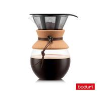 Bodum Pour Over Coffee Maker 1L - Reusable Stainless Steel Filter, Borosilicate Glass, Eco-Friendly & Easy To Clean Brewer