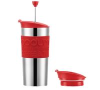 Bodum Red Travel French Press Coffee Maker With Extra Lid 350ml Stainless Steel