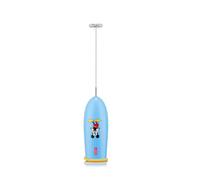 BODUM SCHIUMA Disney Mickey Mouse Milk Frother, Handheld Battery-Operated Frother with Flexible Stainless-Steel Wand and One-Touch Control, Pale Blue and Yellow, 3040-830-DSN