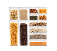 Bodum Set of 12 Storage Jars with Lids CANTEEN - BPA-Free & Dishwasher Safe Food Containers - Stackable & Transparent