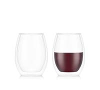 BODUM SKAMAL Set of 2 Double Walled Wine Glasses, 0.5 L