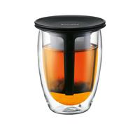 Bodum Tea For One glass with tea strainer black
