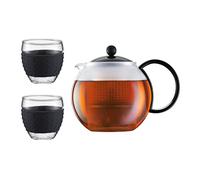 BODUM Tea Press, 1.0 L, 34 Oz And 2-Piece Glass, 0.35 L, 12 Oz, K1844-01-2