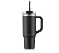 BODUM Travel Mug Tumbler 1.2 L Black - with Straw, Handle and Lid