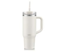 BODUM Travel Mug Tumbler 1.2 L with Straw, Handle and Lid - Off White