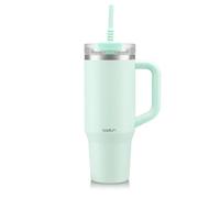 Bodum Travel Mug with Handle & Silicone Straw - Creamy Mint
