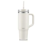Bodum Travel Mug with Handle & Silicone Straw - White