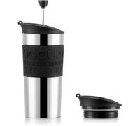 Bodum Travel Press Set Small Stainless Steel Coffee Maker, Black, 350 Ml