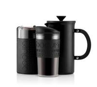 Bodum Tribute French Press Coffee Maker 8 Cup With Travel Mug & Electric Grinder - Black