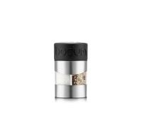 Bodum Twin 2-in-1 Salt and Pepper Grinder Black - Adjustable Ceramic Mill for Kitchen and Table - Easy to Refill