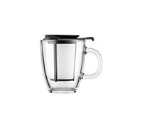 Bodum K11239-01 YO-YO Glass Mug with Tea Strainer (0.35 L/12 oz) - Black