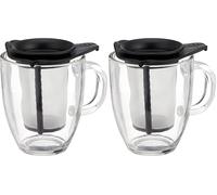 Bodum Yo Yo Set, Mug and Tea Strainer - Black (Pack of 2)