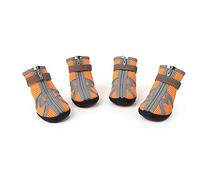 BOduShang Dog Shoes Reflective Dog Boots Protection Dog Boots For Paws Dog Boots For Injured Paws Waterproof For Indoor Outdoor Four Seasons Take A Walk Walk The Dog Travel Hiking mesh orange,l/4