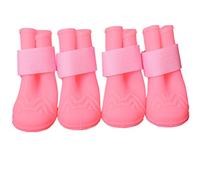 BOduShang Dog Shoes Silica Gel Dog Boots Waterproof Dog Boots For Paws Wearable Dog Boots Waterproof Lovely Dogs Boots For Indoor Outdoor Four Seasons Walk The Dog Travel pink,#1