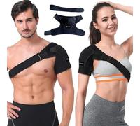 BODVITALS Shoulder Support Brace | Compression Shoulder Brace with Pressure Pad for Men, Women | Adjustable Fit Shoulder Sleeve Wrap | Stabilizer Brace for Support, Right/left (Black, Plus Size)