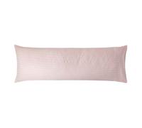 HOMESCAPES Dusky Pink Pure Egyptian Cotton Body Pillowcase 330 TC 500 Thread Count Percale Equivalent Satin Stripe Long Pillow Case for Nursing Pregnancy and Elderly Support