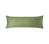HOMESCAPES Moss Green Organic Cotton Body Pillow Pillowcase 400TC 600 Thread Count sateen Equivalent Housewife Pillow Case