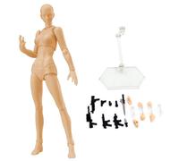 Body Action Figures, 5.1inch Artists Manikin Action Figure with Stand & Accessories, Human Body Drawing Figure Model for Artists Sketching, Painting (Female)