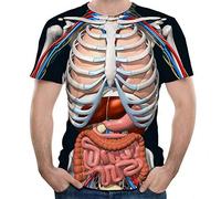 Body Anatomy Internal Organ 3D Print T-Shirt Crewneck Short Sleeve Funny Top - - XXL