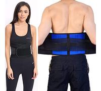 Body and Base TM, Adjustable Neoprene Double Pull Lumbar Support Lower Back Belt Brace Pain Relief (Large (33-36 inches))