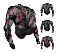 Body Armors Motorcycle Protector Removable Racing Jacket Motocross Spine Chest Motocross Protective Shirt Wear and Protective Biker Jacket,Red-5XL