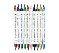 Body Art Markers 2 Tip 10 Color Set for Face Paint, Festival Makeup, Brush Nib Fine Point, Skin Drawing Pens, Detailed Designs Body Art Markers Skin Drawing Pens Face Paint Festival Makeup Brush