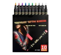 Body Art Markers - Temporary Pencils 10 Colors with Stencils, Body Makeup Markers | For All Ages, Cosplay, Birthday Party, Carnivals, Fo
