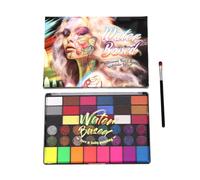 Body Art Paint Set Water Based 42 Color Makeup Paint, Creative Face Makeup for Festival Costumes, Bright Multicolor Pans Inside Travel Case Face Painting Palette Body Art Tray Costume Colors Water Set