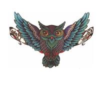 Body Art Removable Waterproof Temporary Tattoo Paper Sticker Sexy (green owl)