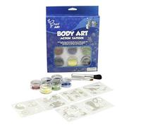 Body Art Tattoos - Action - Glitter Tattoo Kit with 6 Bold Colors, Long-Lasting Temporary Body Art for Kids & Adults, Easy to Apply