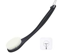 Body Brush Back Scrubber, Never Mold Back Brush Long Handle for Shower, Exfoliating Brush Dry Brushing Body Brush for Men Women Elderly Deep Exfoliation Soft Glowing Skin Black