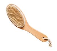 Body Brush Back Scrubber | Shower Brushes with Long Handle & Natural Bristles | Scrubbing Brush for Dry Skin Exfoliating Cellulite | Bamboo Wood