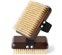 Body Brush Lymphatic Drainage, Azymi Bath Brush Natural Thick Bristles Exfoliates Dead Skin, Detoxifies, Improves Blood Circulation- Spa-Grade Dual Use Dry/Wet Brush 1 Pack