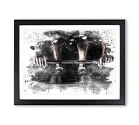 Body Building Fitness Weights 2 V3 Modern Framed Wall Art Print, Ready to Hang Picture for Living Room Bedroom Home Office Décor, Black A2 (64 x 46 cm)