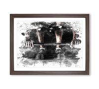 Body Building Fitness Weights 2 V3 Modern Framed Wall Art Print, Ready to Hang Picture for Living Room Bedroom Home Office Décor, Walnut A2 (64 x 46 cm)