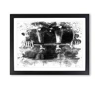 Body Building Fitness Weights 2 V4 Modern Framed Wall Art Print, Ready to Hang Picture for Living Room Bedroom Home Office Décor, Black A4 (34 x 25 cm)