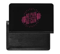 Body Building No Pain No Gain Slim Passport Holder Credit Card Cover Travel Essentials Wallet
