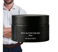 Body Butter Men - Fast Absorbing Balm, Deep Hydration Cream, Nutrient Rich Skin Softener, Intense Moisture Defense Layer, Grooming Hygiene Supply, 150g Matte Black Jar For Rough Skin