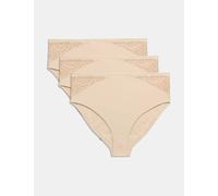Body by M&S 3pk Body Soft™ High Waisted Brazilian Knickers Opaline