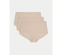 Body by M&S 3pk No VPL High Rise Knicker Shorts Opaline
